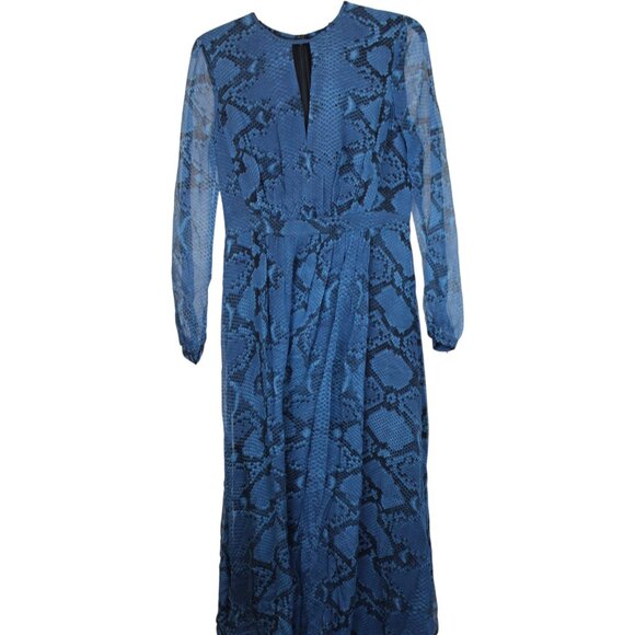 NWT Burberry Silk Snake Print Midi Dress | Elegance for Work & Parties - Picture 6 of 14